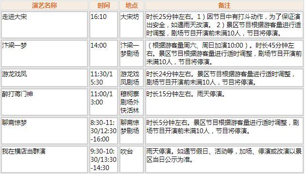 橫店影視城劇組動(dòng)態(tài)及表演時(shí)間