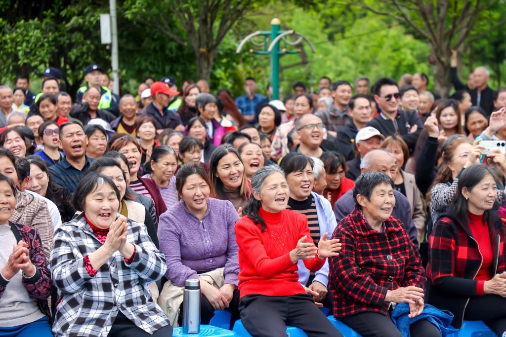 村民樂呵呵地享受屬于自己的“村晚”。主辦方供圖 華龍網(wǎng)發(fā)