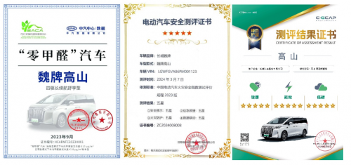 滿十星安全！魏牌高山榮獲C-NCAP、C-GCAP雙五星認證(圖2)